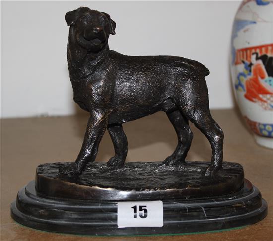 Bronze model of a dog